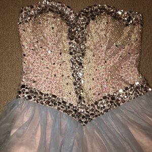 Pink & Blue Strapless Dress JJ’s House